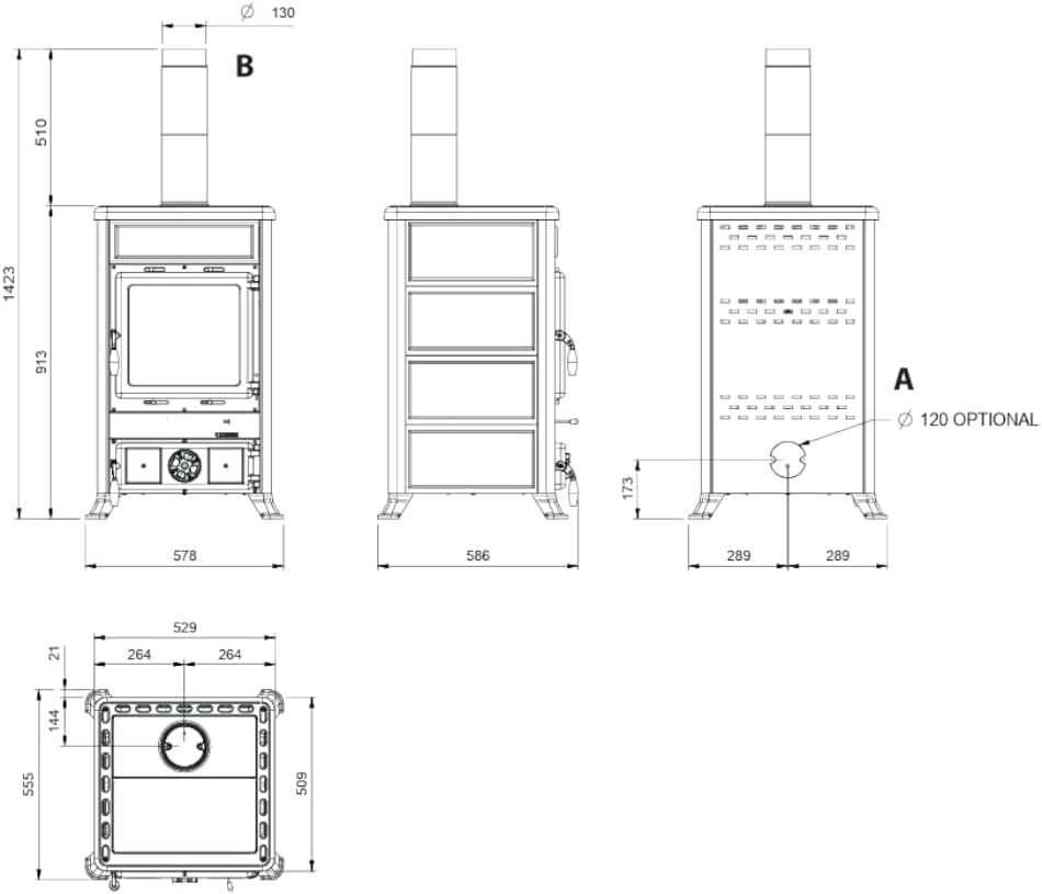 La Nordica Holzofen | ROSSELLA R1.16 PETRA | 9,0 kW | Naturstein