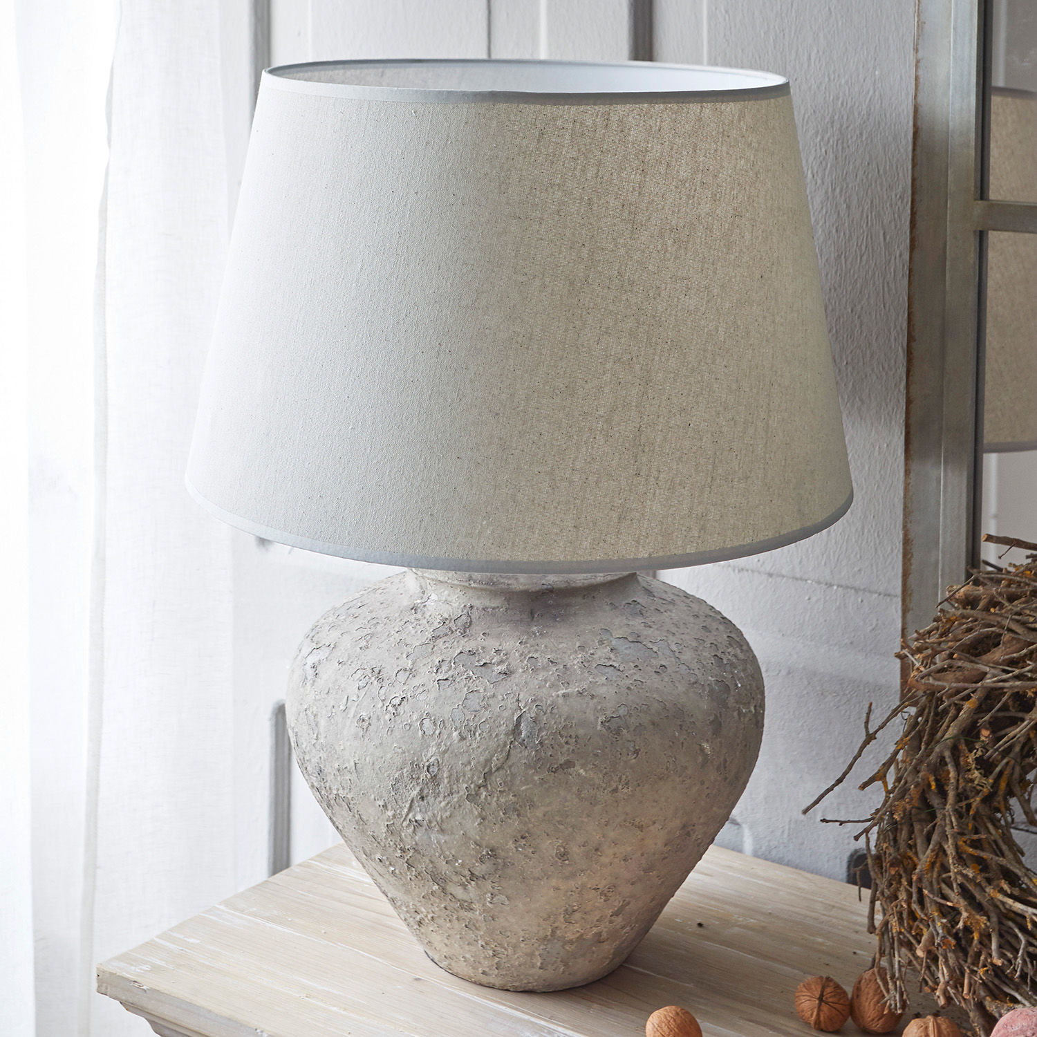 Tischlampe Bandol grau/creme