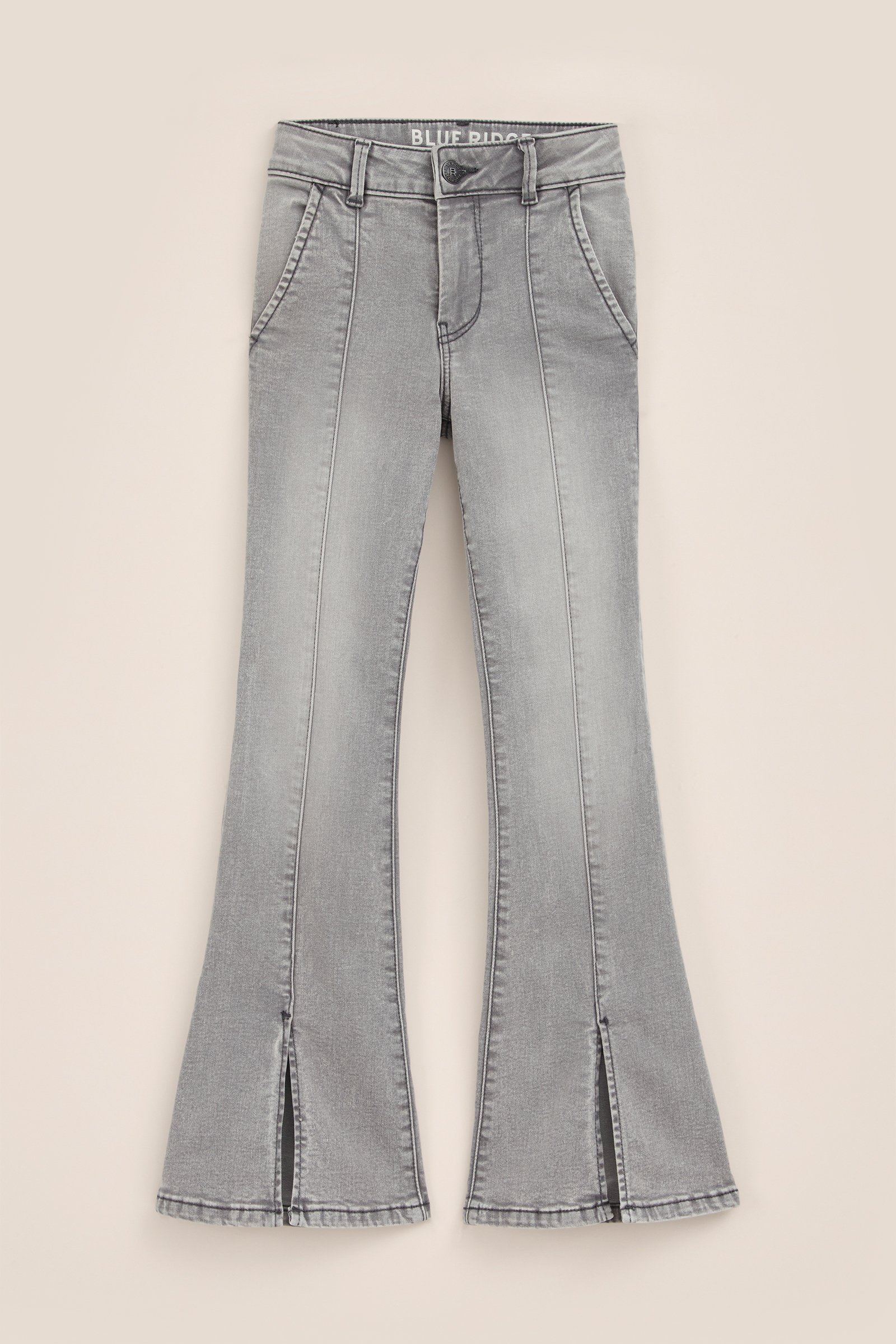 Meisjes flared jeans met stretch Blue Ridge Lichtgrijs