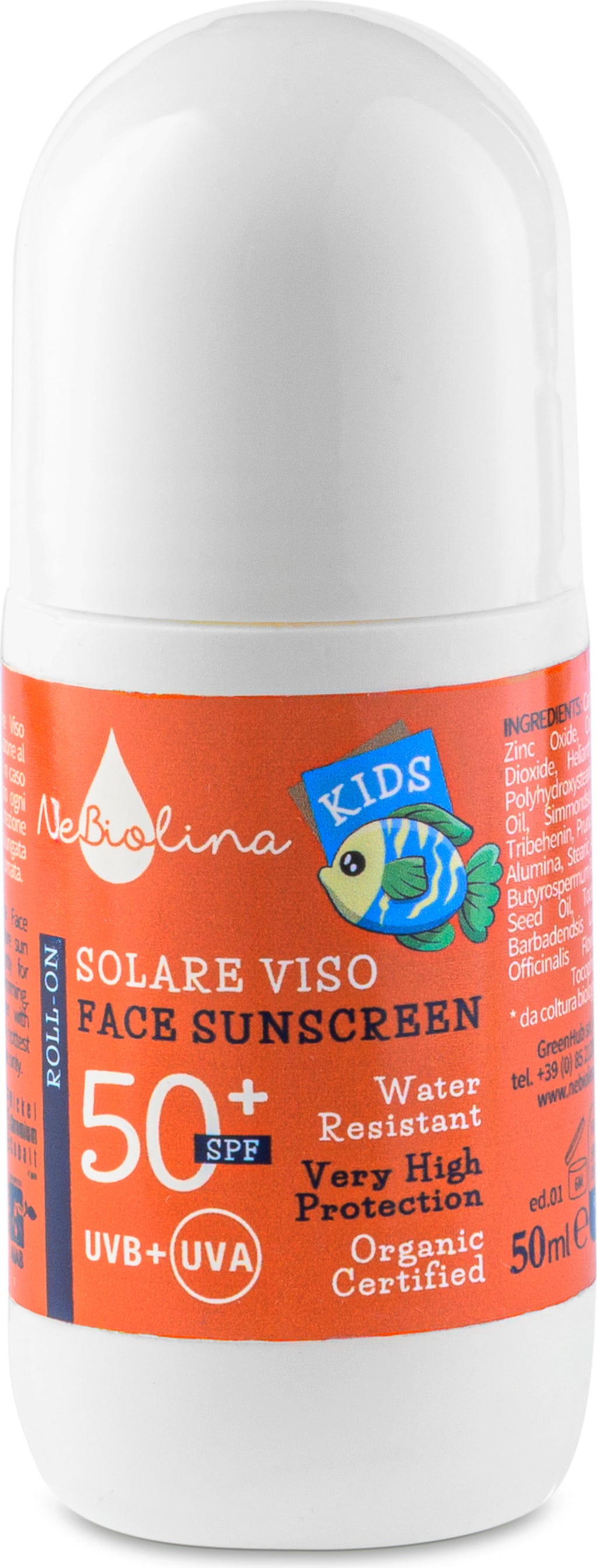NeBiolina  KIDS Face Sunscreen Roll-On SPF 50+, 50 ml
