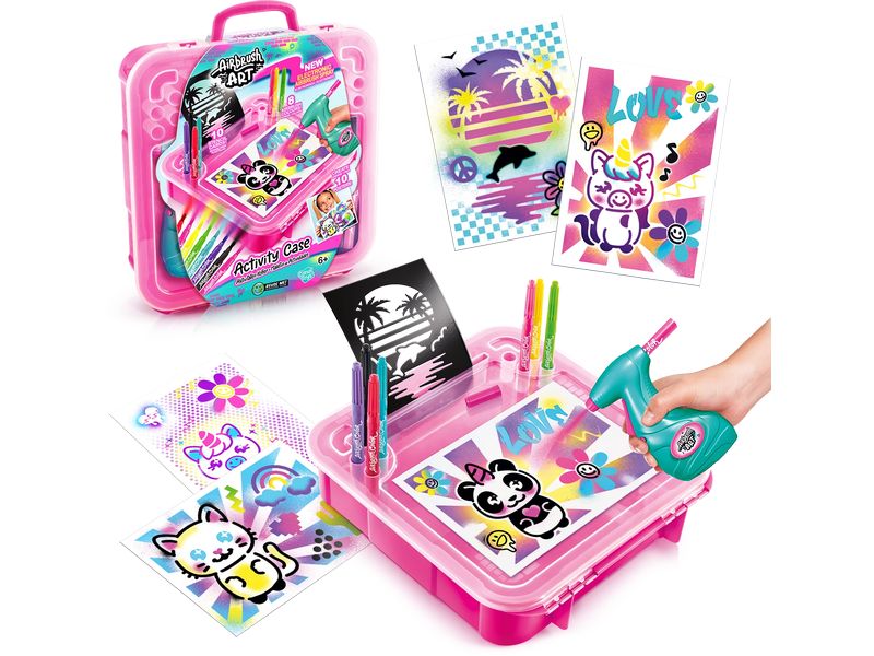 Canal Toys Bastelset Airbrush Art Activity Case Kunstset mit batteriebetriebener Airbrush-Pistole