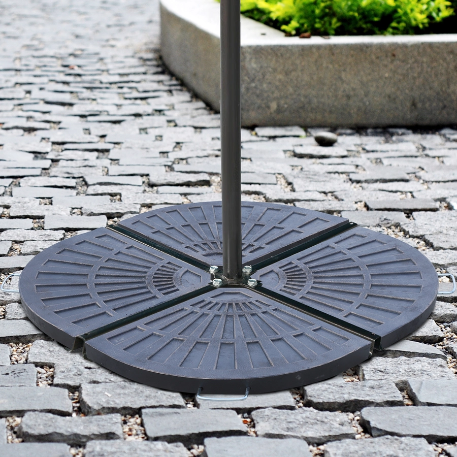Outsunny Platten-Schirmständer mit Handgriff bronze