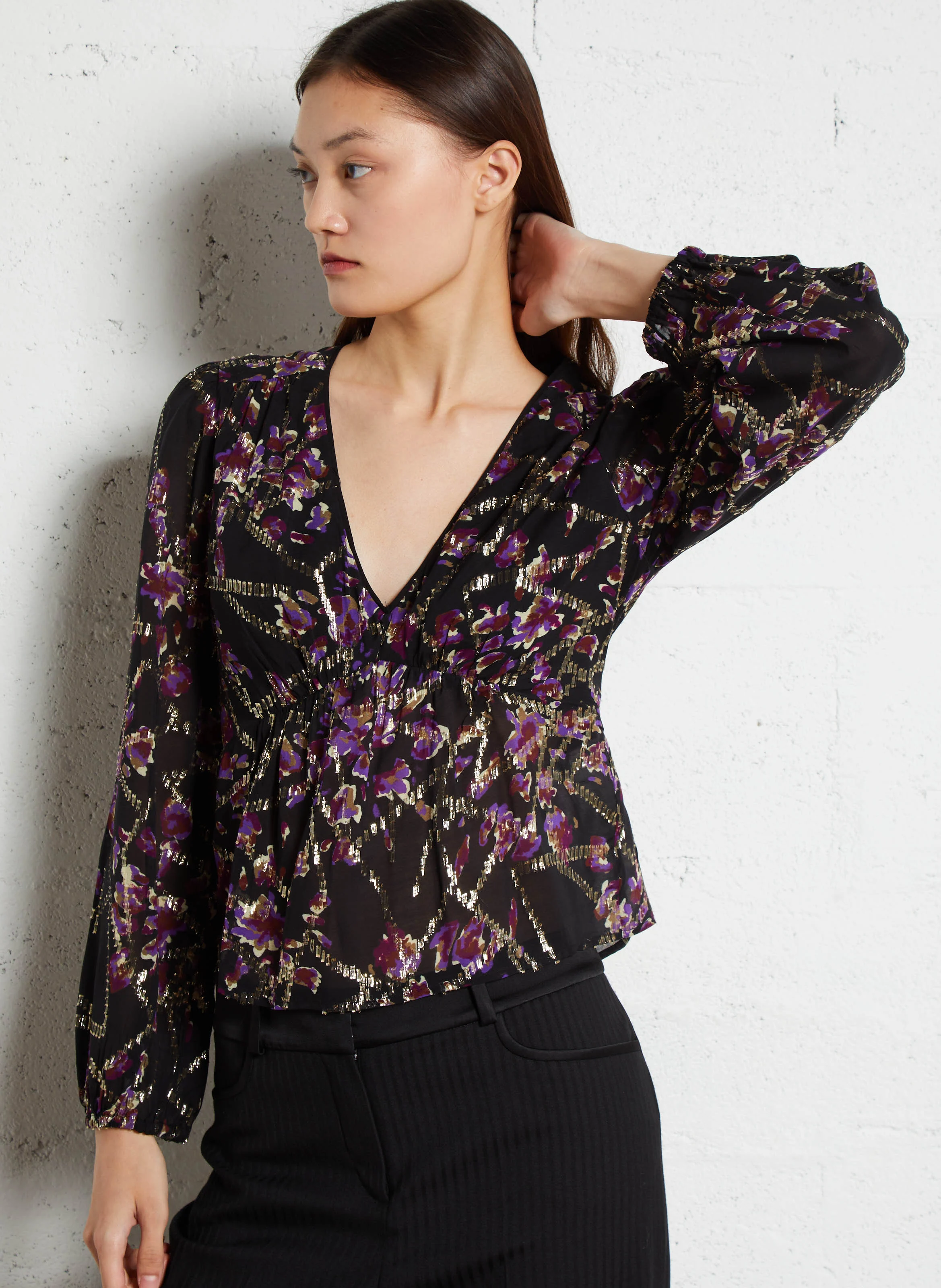 DIVINE - Blouse droite imprimée| Noir