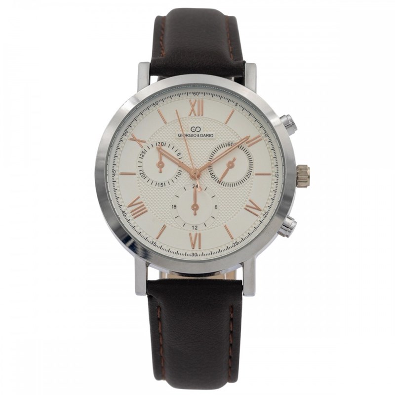 Montre Homme GIORGIO bracelet Cuir Marron