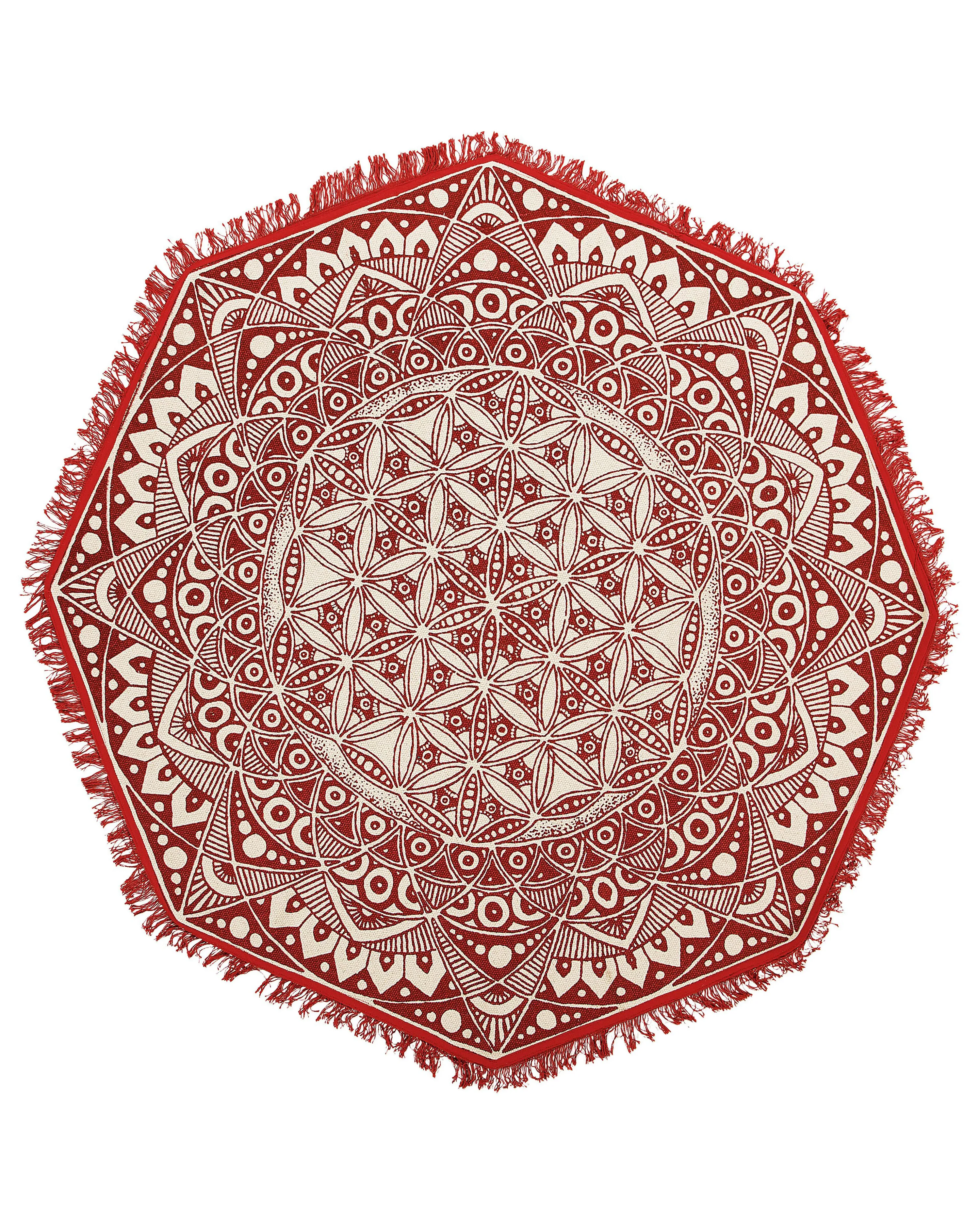 Vloerkleed MEZITILI Rood ø 120 cm Katoen