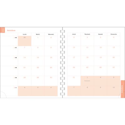 Exacompta Sophie Adde Lady - Agenda 15 x 17 cm - 2025 - semainier - reliure à anneaux métalliques - 18S - 150 x 170 mm - blanc - oiseaux - carton