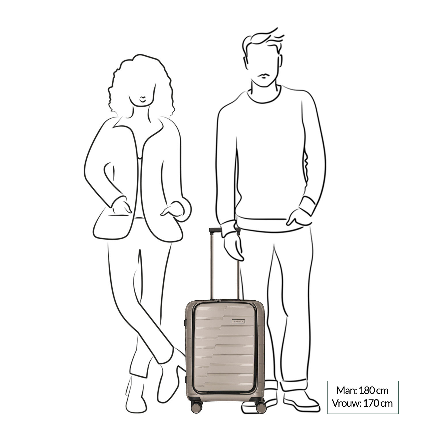 Travelite Air Base 4 Wiel Trolley S Front-Pocket anthracite