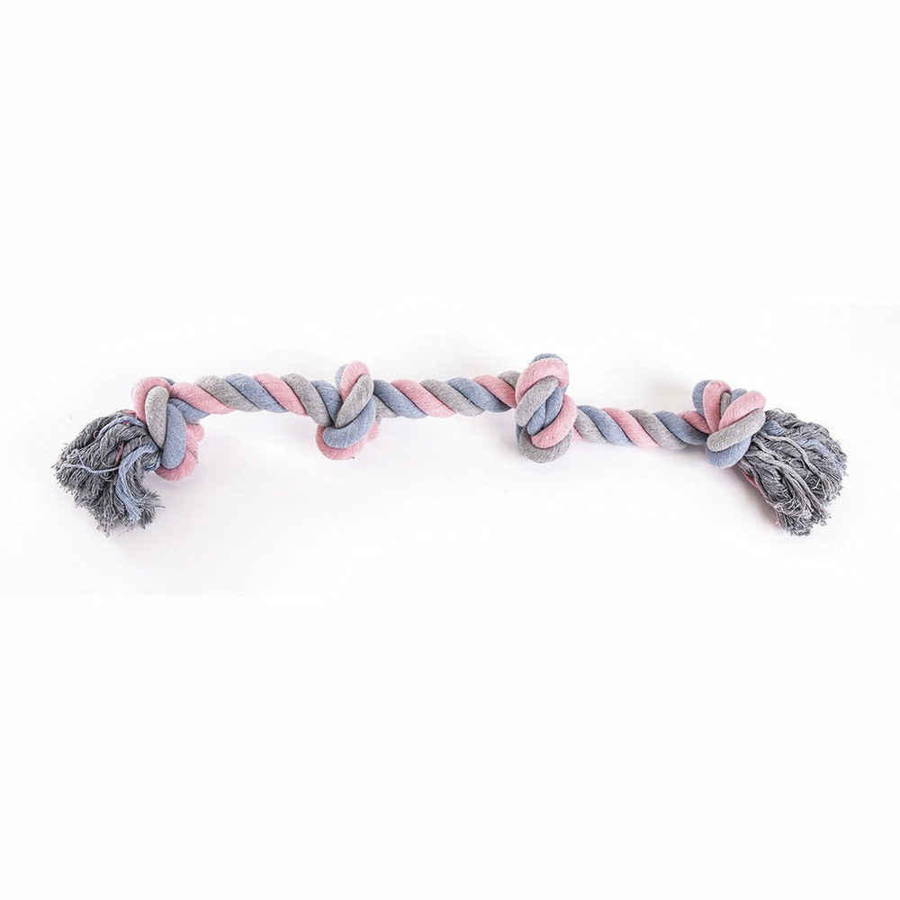 Lot de 4 cordes 4 nœuds pour chiens coloris suivant disponibilité