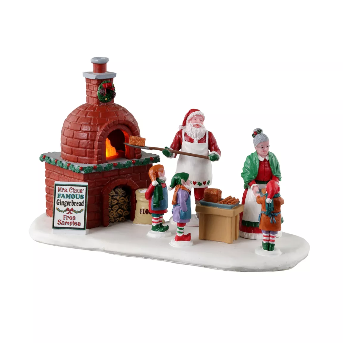Personnages Lemax à piles Le gâteau de Mère Noël