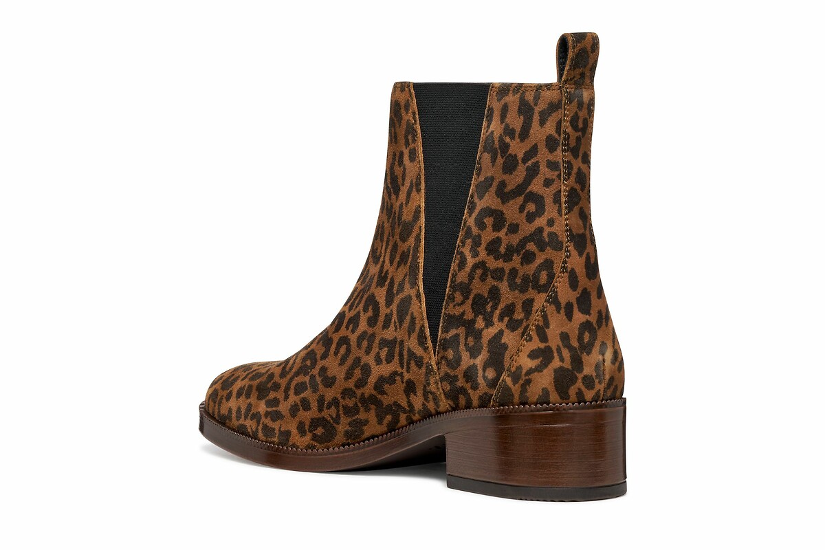 GEOX<br>Botas de tornozelo em couro respirável com zíper Camexia