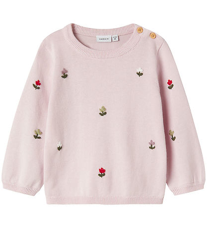 Name It Bluse - Strick - NbfFaflow - Light Lilac m. Blumen