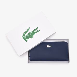 Portefeuille zip Daily Lifestyle en toile enduite Portefeuilles & Petite Maroquinerie - Bleu - Lacoste - Femme