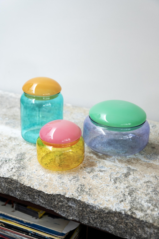 &klevering Puffy voorraadpot geel