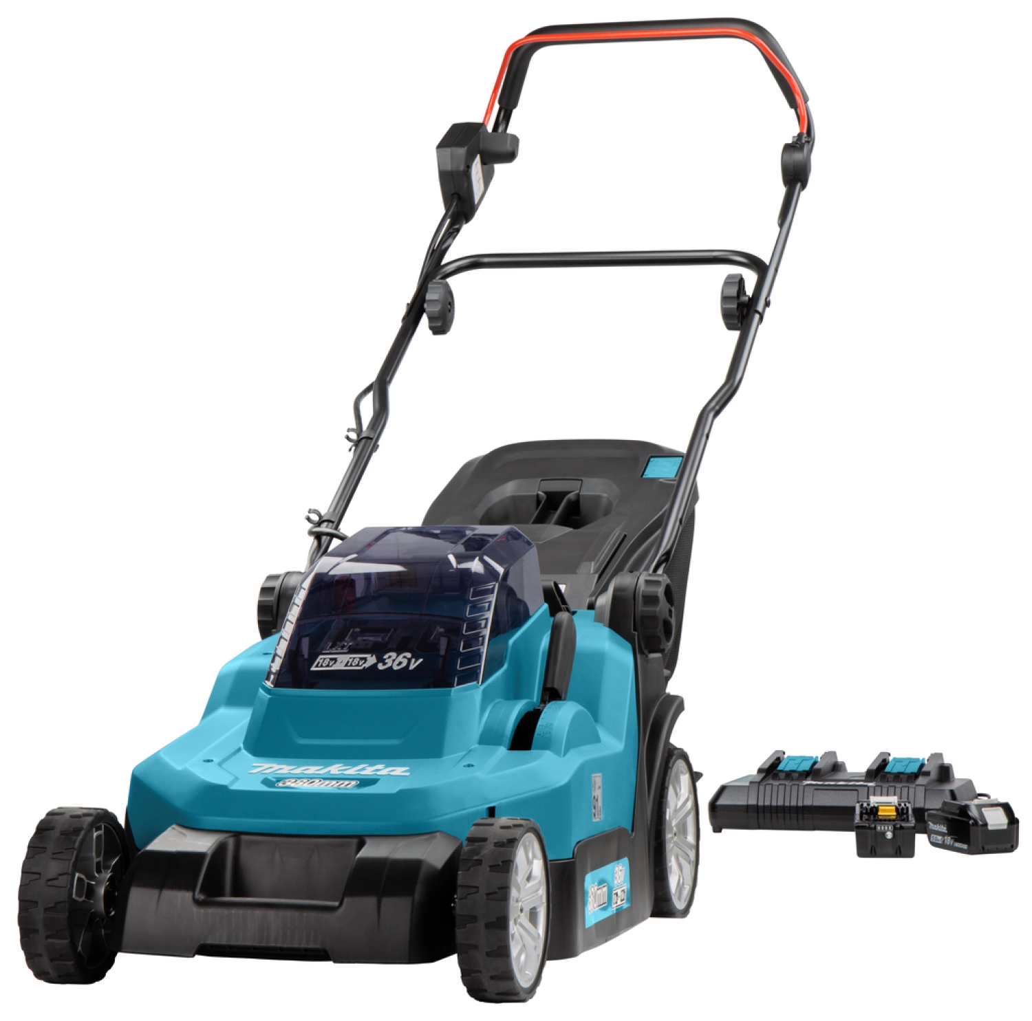 Makita DLM382PT2 (2x 18V) Li-Ion accu grasmaaier set (2x 5.0Ah) - 38cm