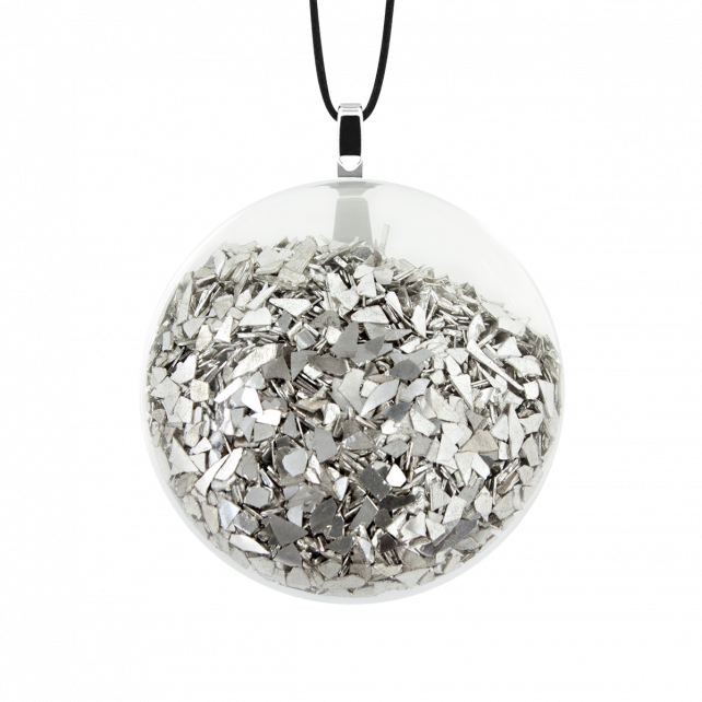 Pendentif en verre soufflé - Galet Mini Paillettes