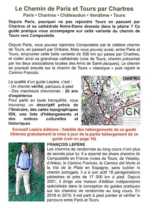 EDITION LEPERE - PARIS TOURS PAR CHARTRES
