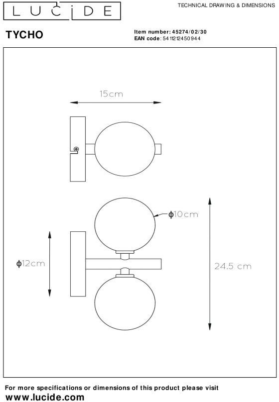 Lucide   Tycho Wandlamp
