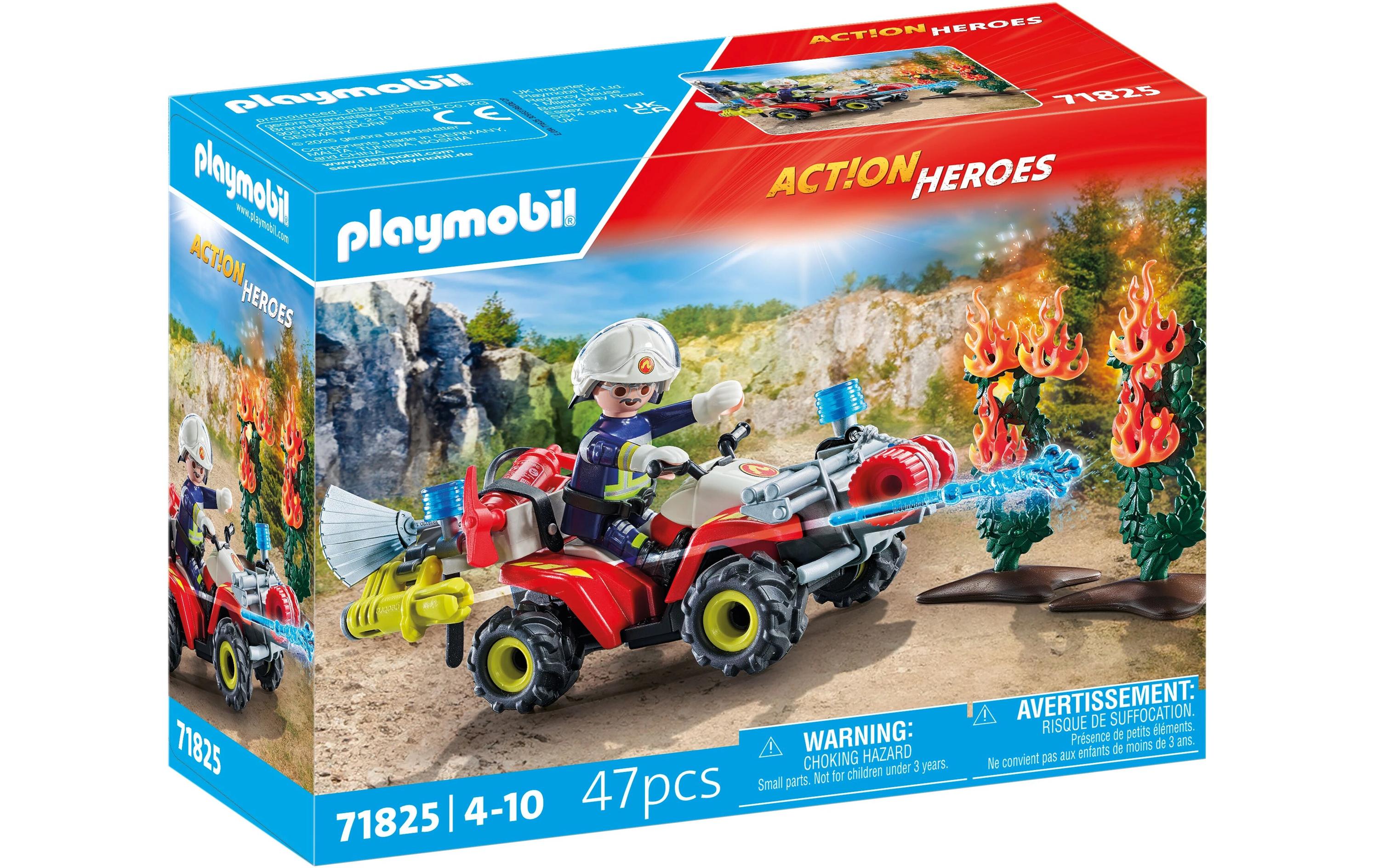 Action Heroes Feuerwehr Quad löscht Heckenbrand 71825Spielfiguren-Set