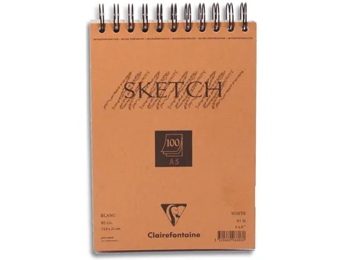 Clairefontaine 96606C, Orange, A5, 100 ark, 90 g/m², Voksen