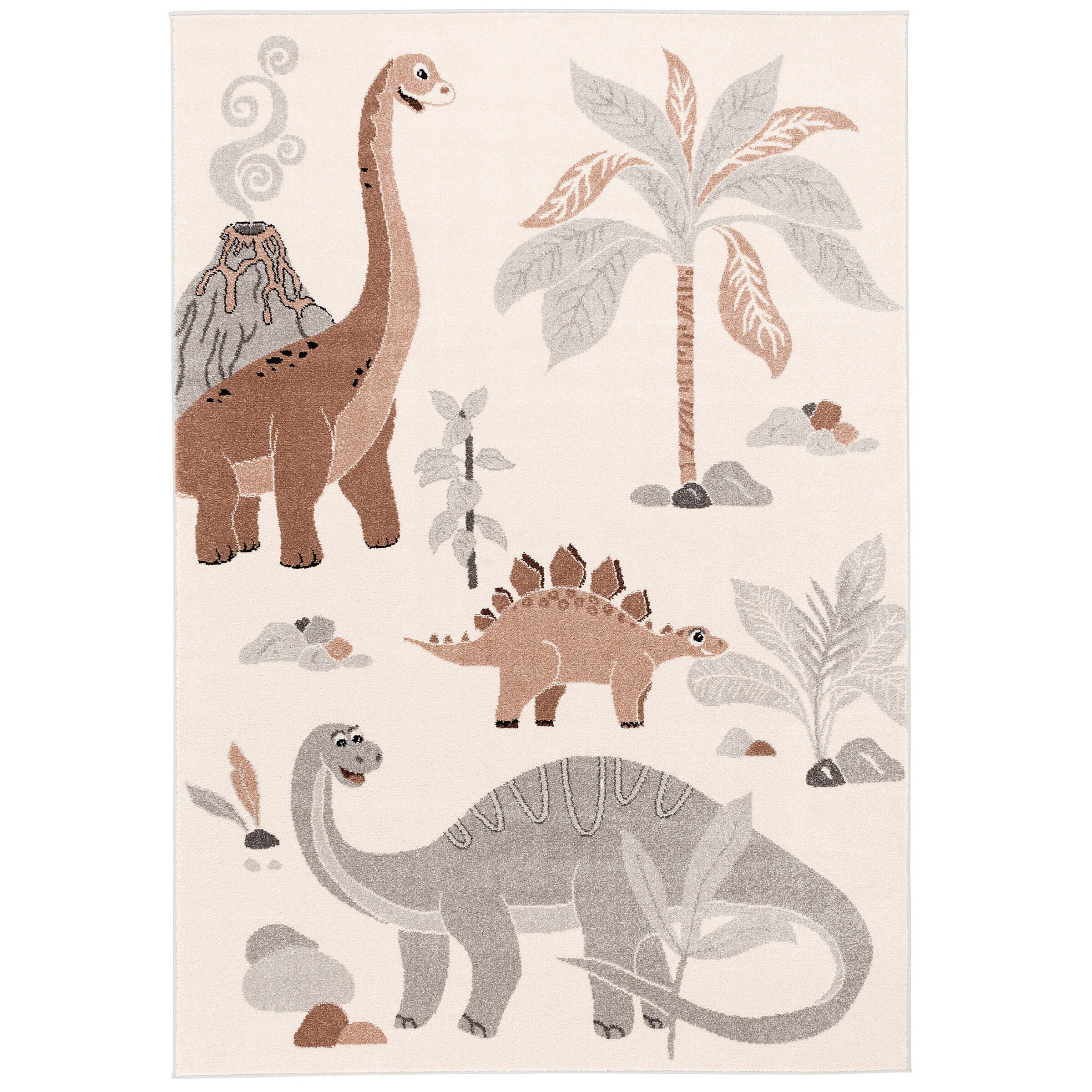 Pergamon Kinder Teppich Softstar Kids Dinowelt Grau