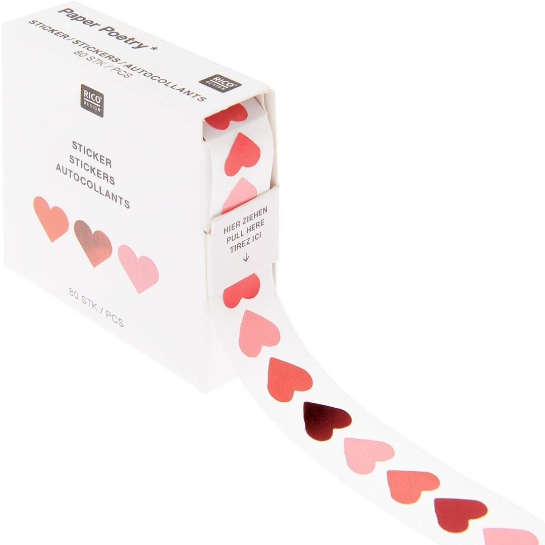 Rol mini stickers - neon hartjes