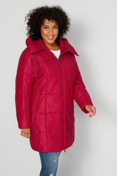 Steppjacke, Kapuze, 2-Wege-Zipper, Langarm