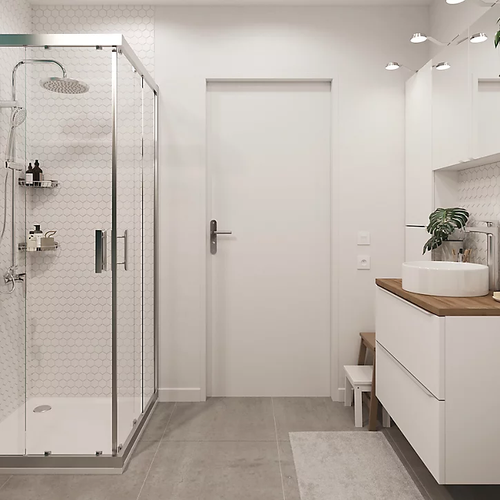 Bloc-porte Alpille blanc H.204 x l.83 cm, réversible