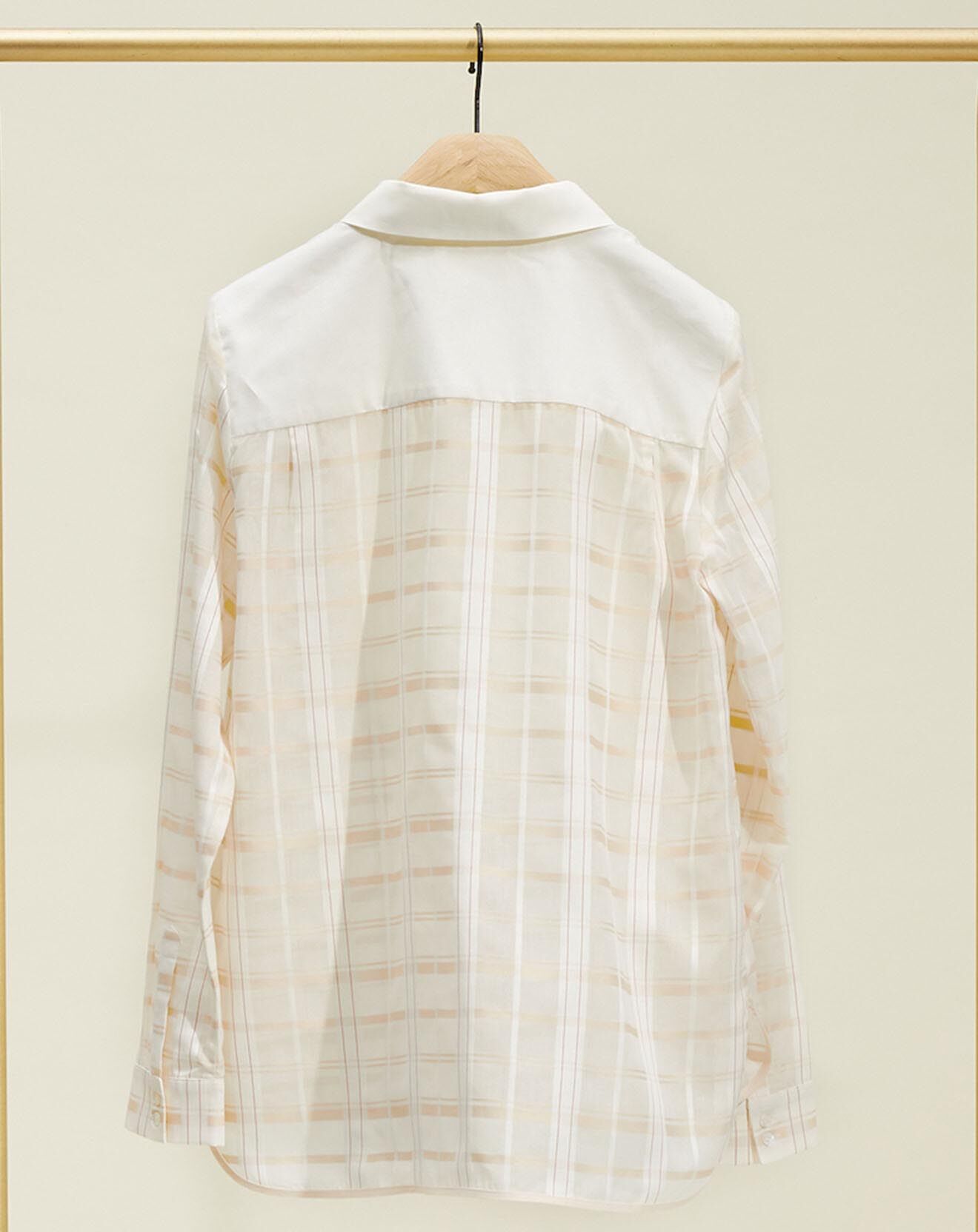 Chloé Stora Chemise Dune à carreaux écru/beige