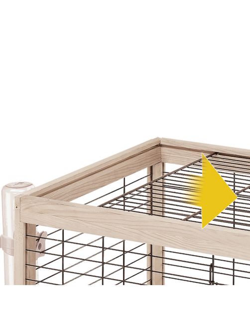 Ferplast Konijnenkooi Arena 100 - Dierenverblijf - 100x62.5x51 cm Houtkleur