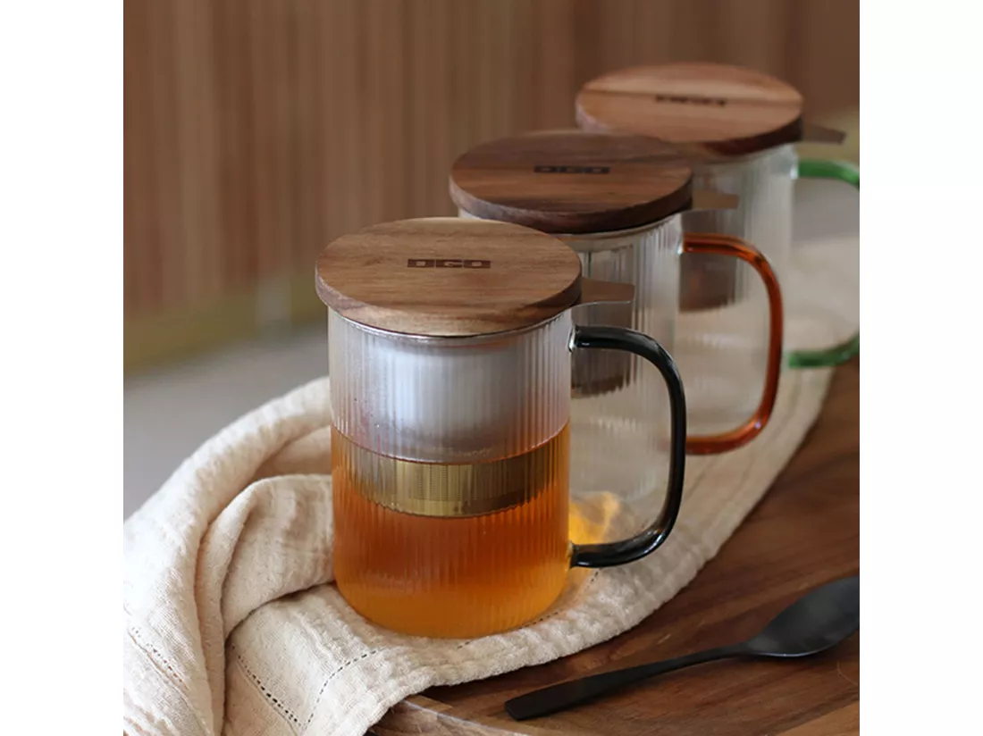 Ogo Living - Tisaniere Karl 450ml En Verre Borosilicate Anse Ambre