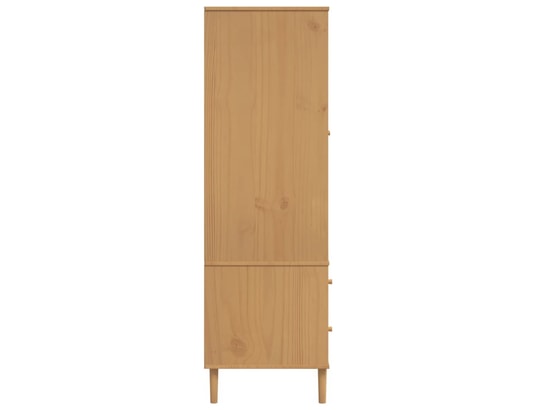 VIDAXL - Armoire Garde-robe senja aspect rotin marron bois massif de pin