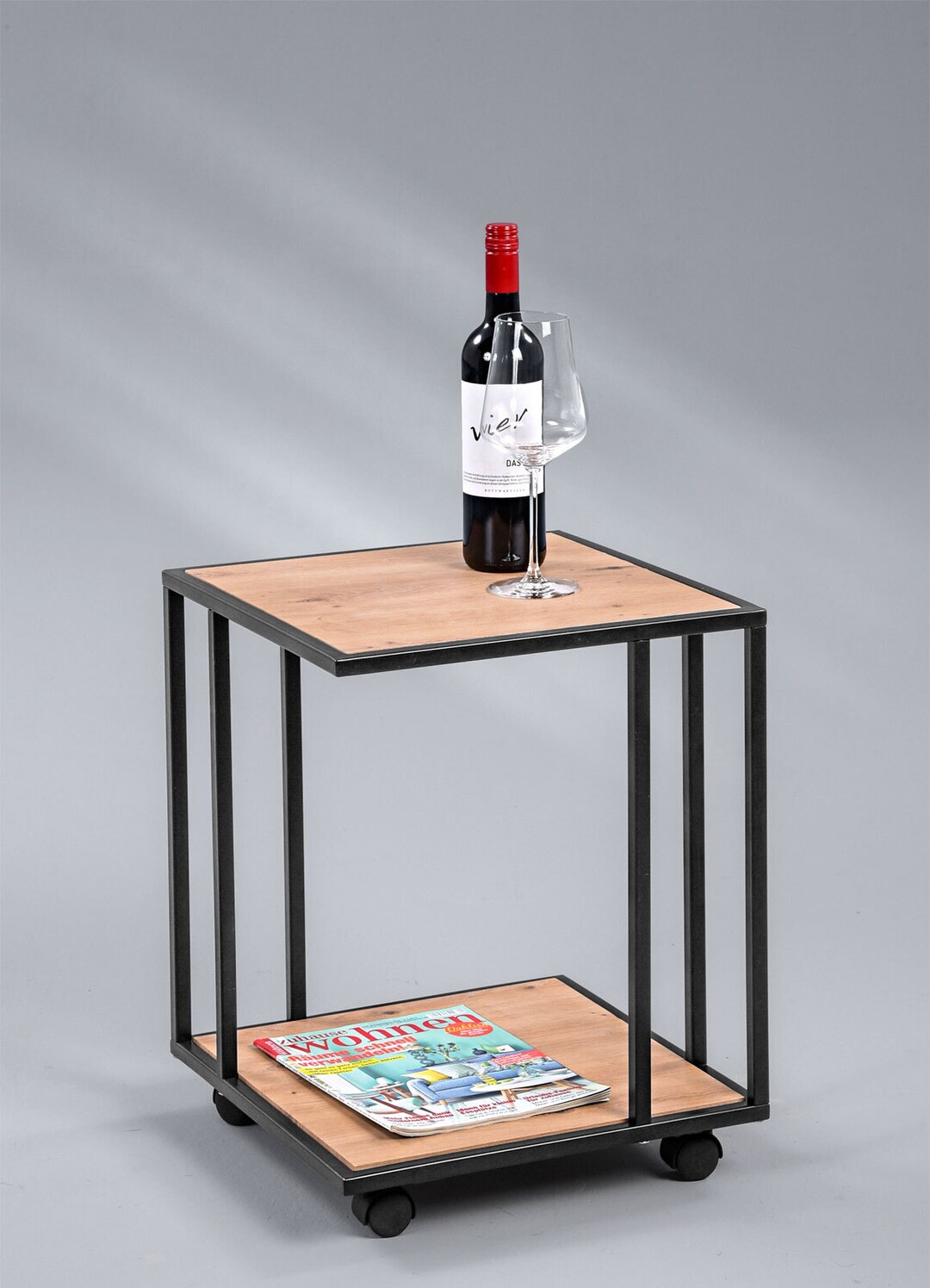 Couchtisch DALLAS 40 x 40 cm schwarz/ Eiche