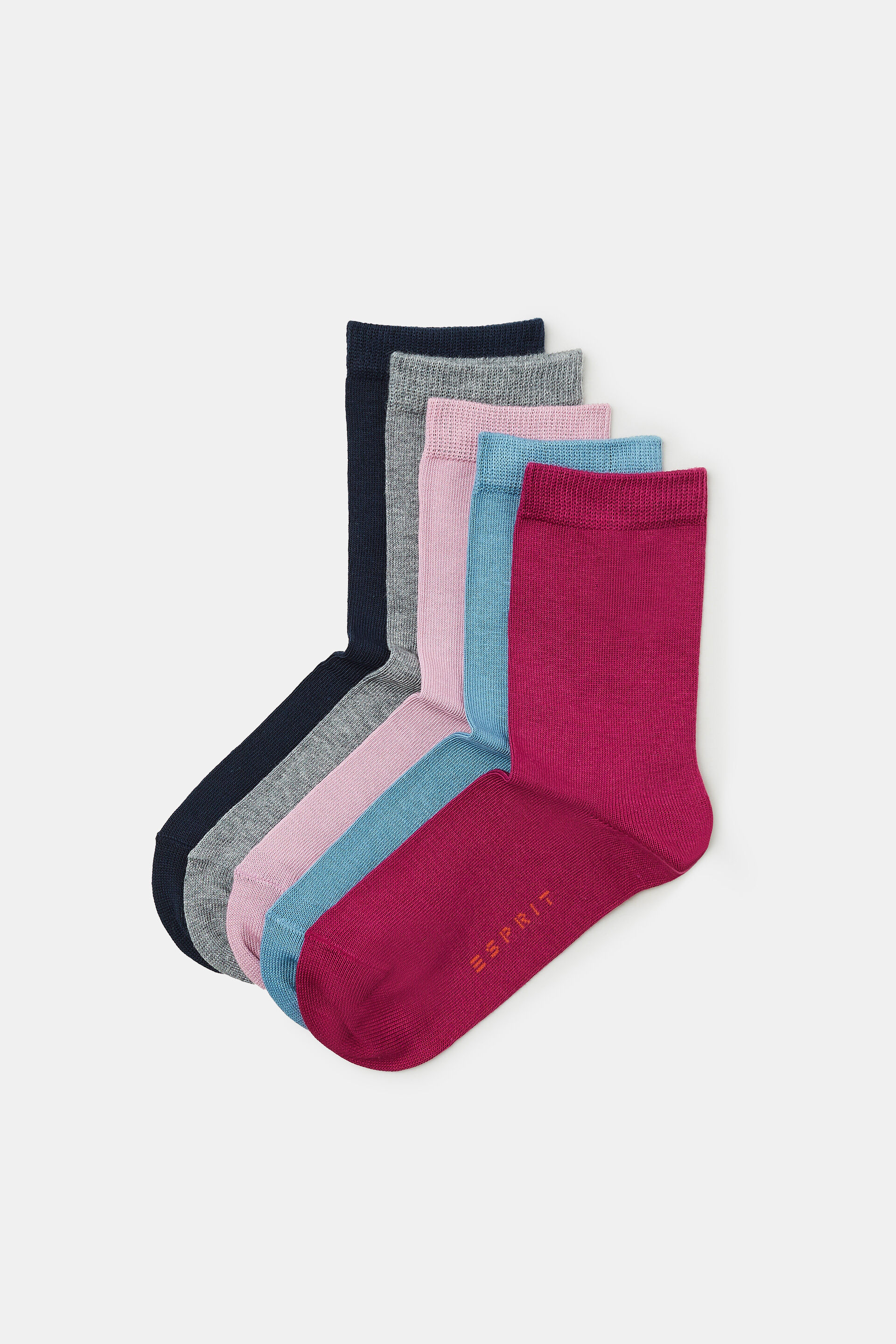 Lot de cinq paires de chaussettes unies