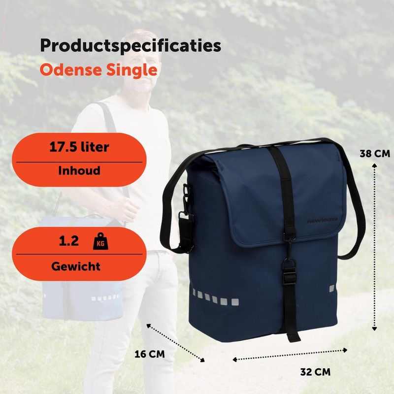 Odense - Fietstas - Zwart - Polyester - 17,5 Liter