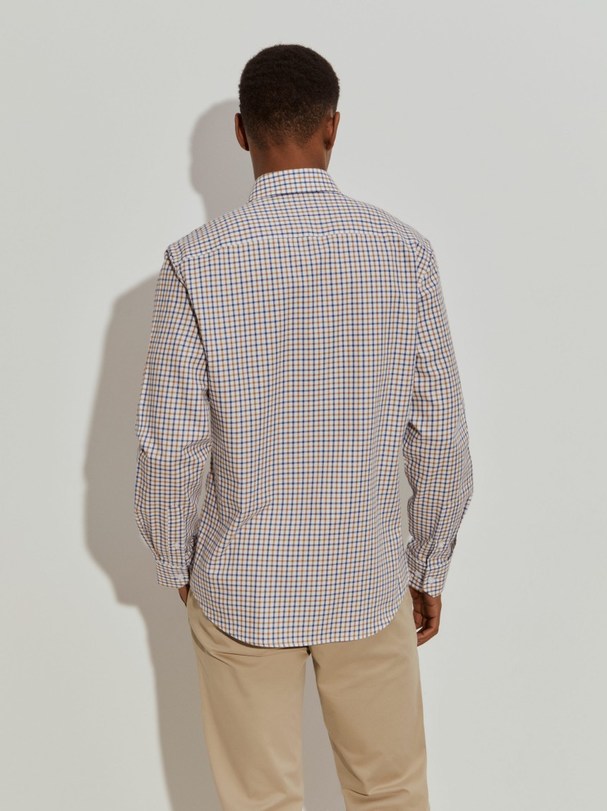 Camisa slim fit quadrados