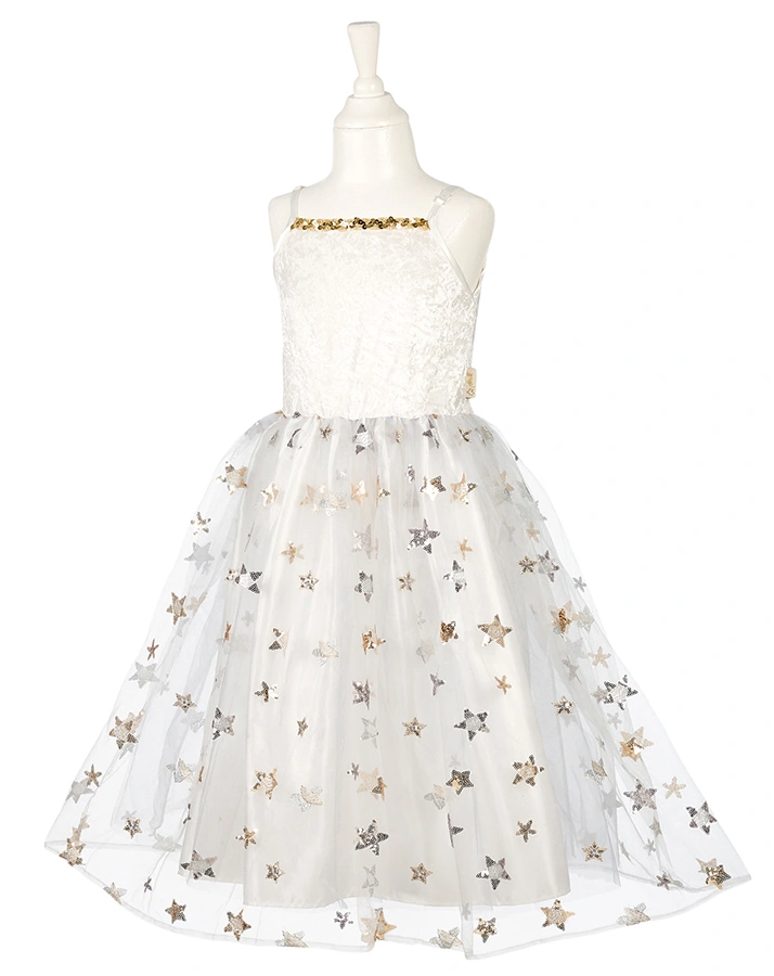 Kostüm-Kleid GLITZERSTERNE in weiß