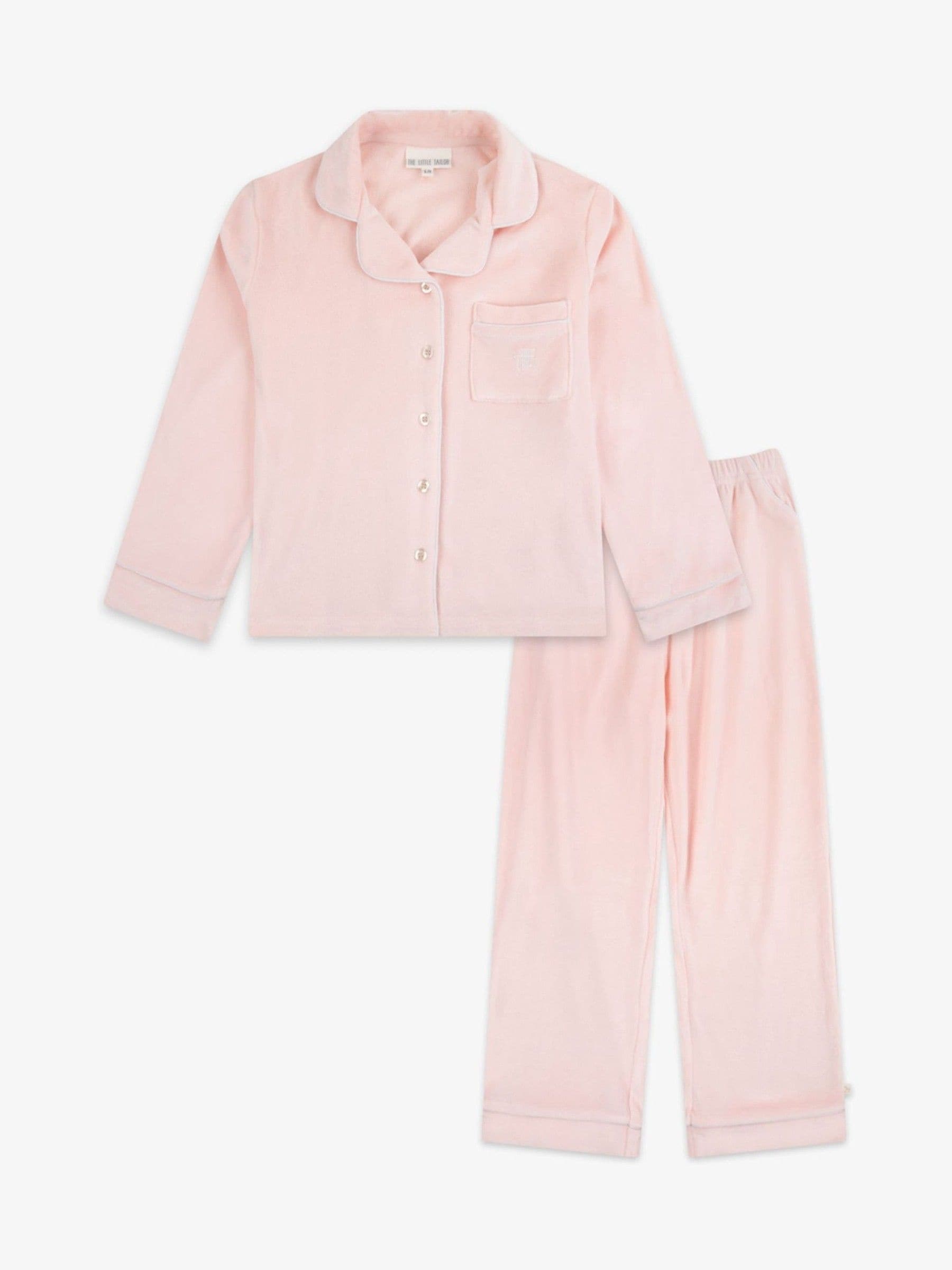 Roze - The Little Tailor Luxe kerstpyjama voor kinderen van zacht aanvoelend velours