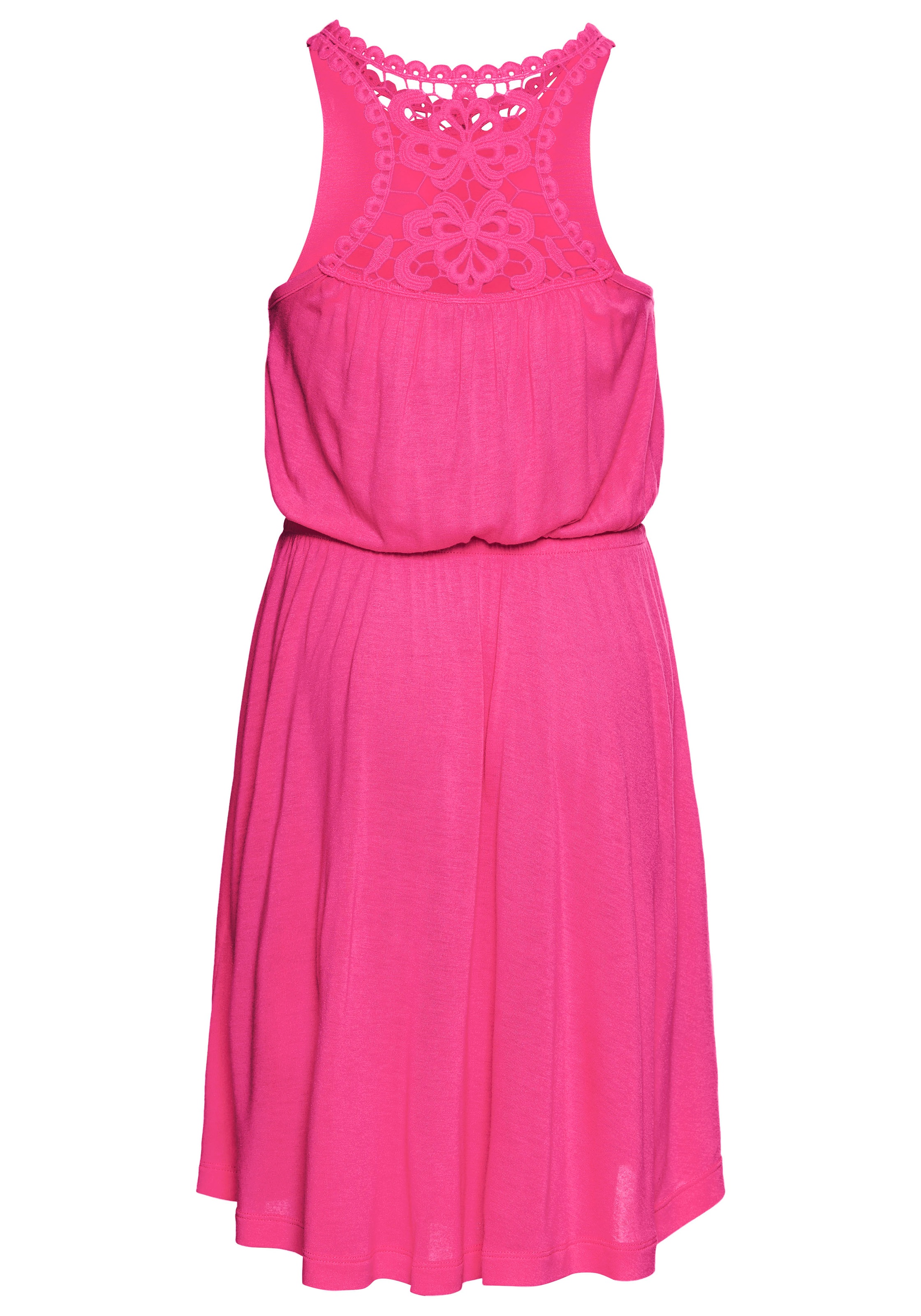 KIDSWORLD Jerseykleid »mit aufwendiger Spitze im Rücken« Weich fallendes Viskosekleid