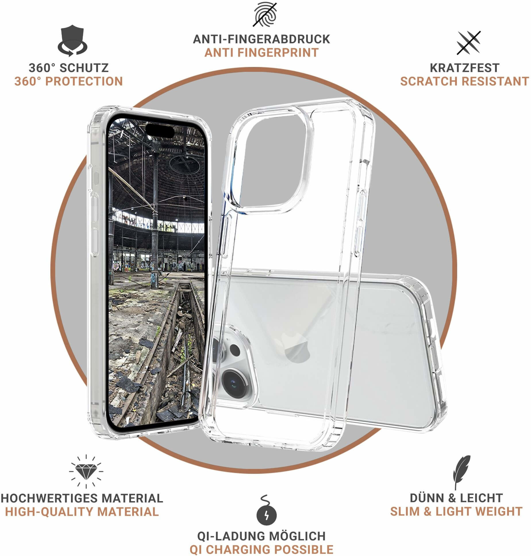 iPhone 15 Pro MagSafe Hybrid Hülle TPU Bumper   Acryl Rückseite Pankow (11034) - Transparent