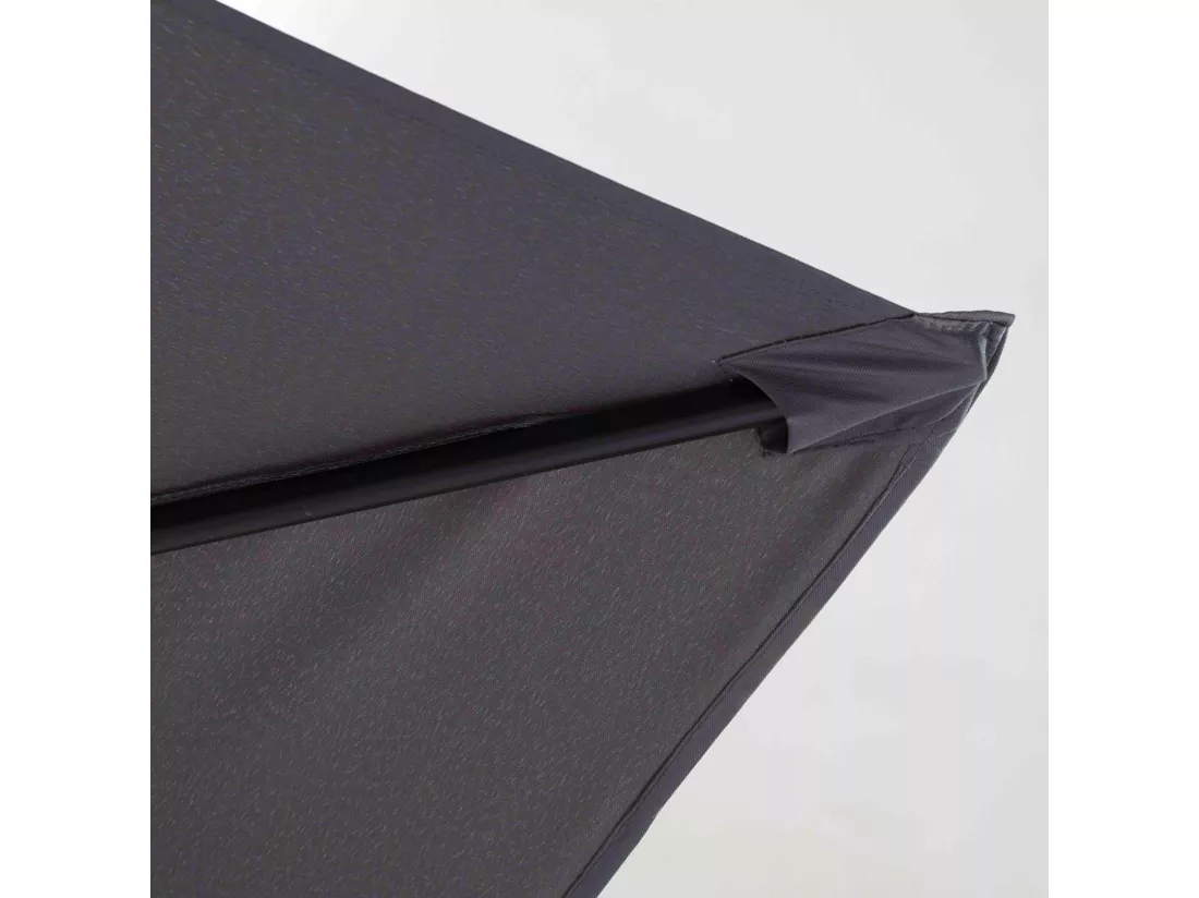 Parasol déporté 3x3m aluminium gris anthracite - Genova