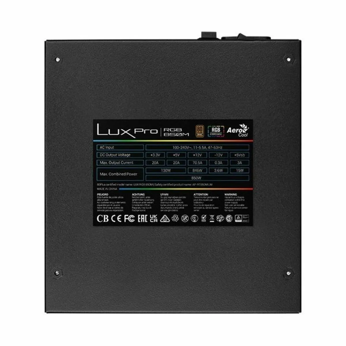 Aerocool LUXPRORGB850M - 850W - Noir