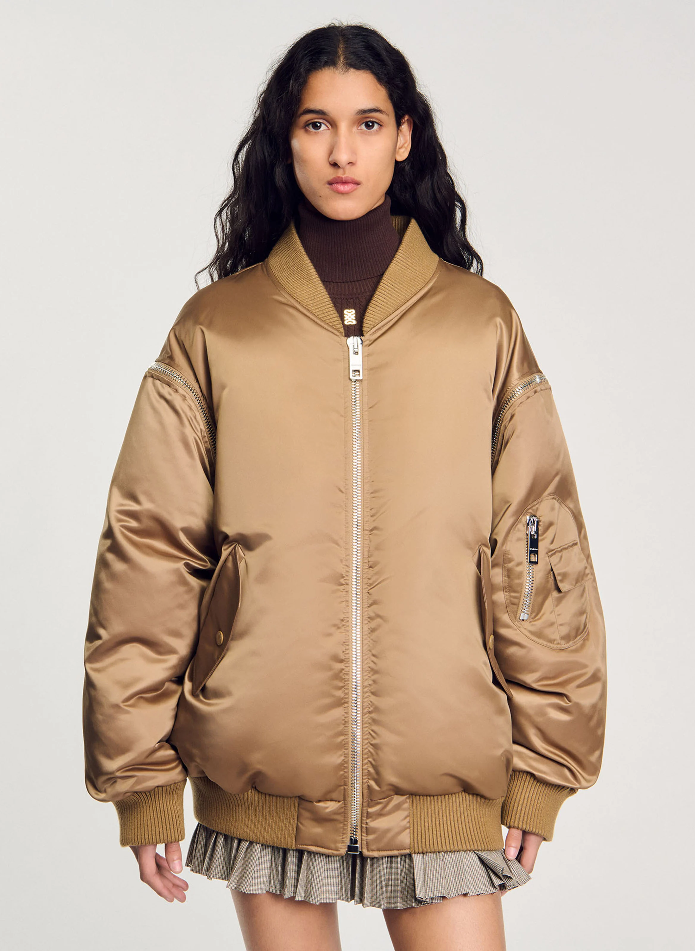 Blouson col rond | Beige