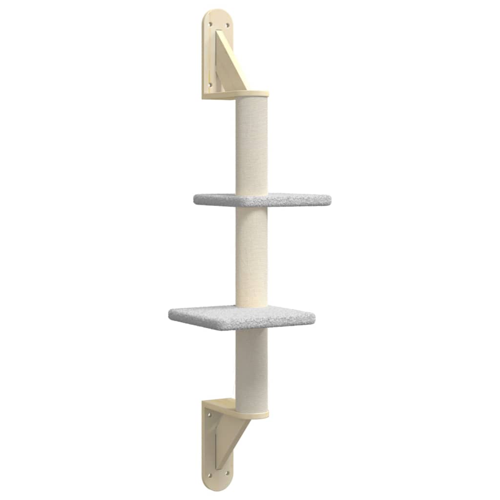 Arranhador de parede para gatos vidaXL, cinza claro, 108 cm