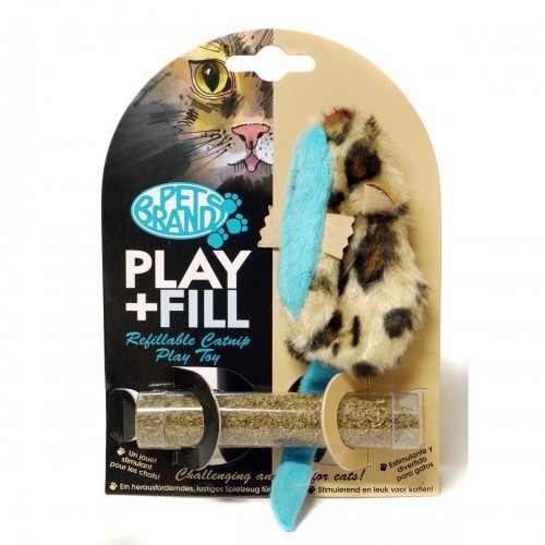 Rato de pelúcia Play And Fill recheado com erva-de-gato para gatos