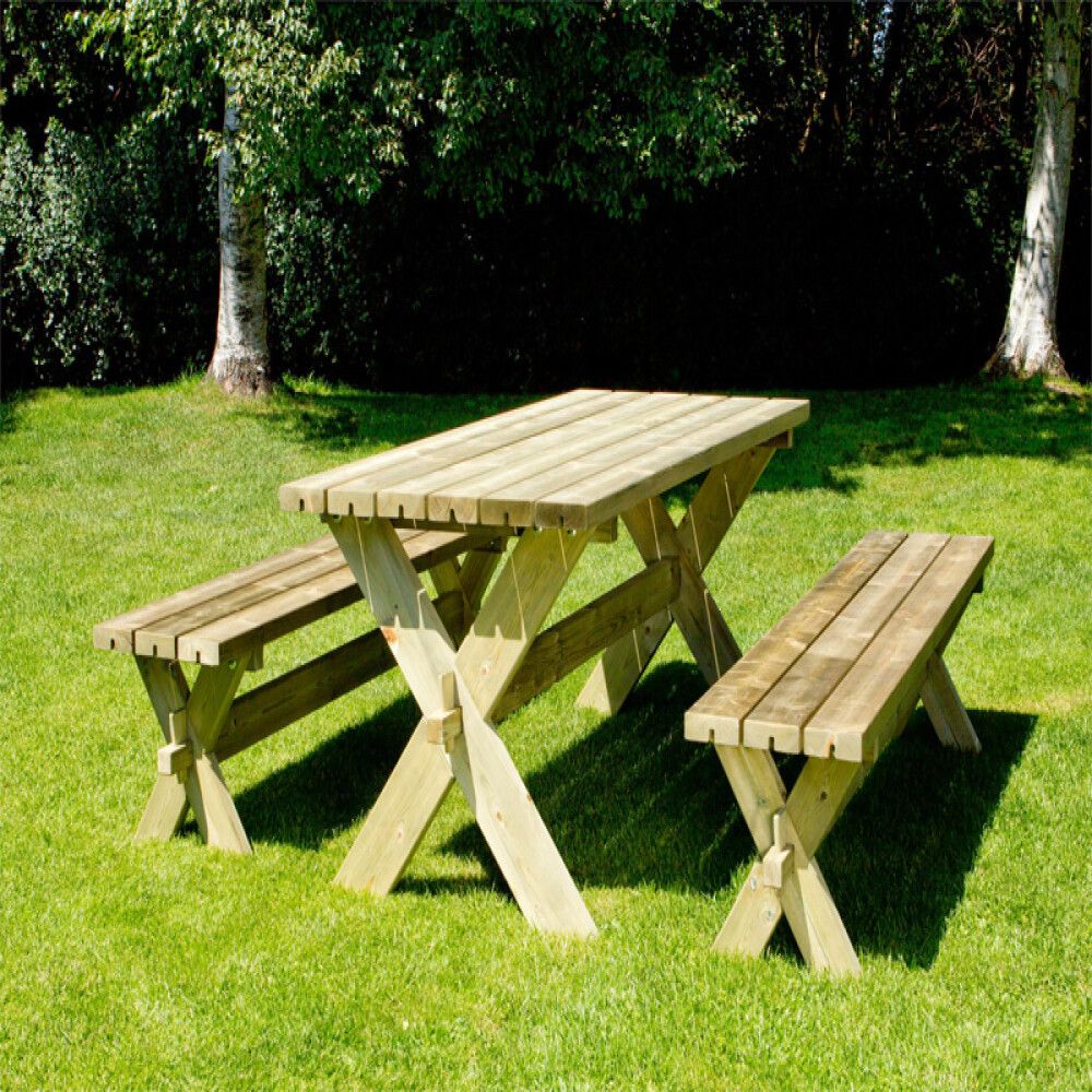 BENKESETT PLUS NOSTALGI BORD/2 BENKER 177CM TRYKKIMPREGNERT