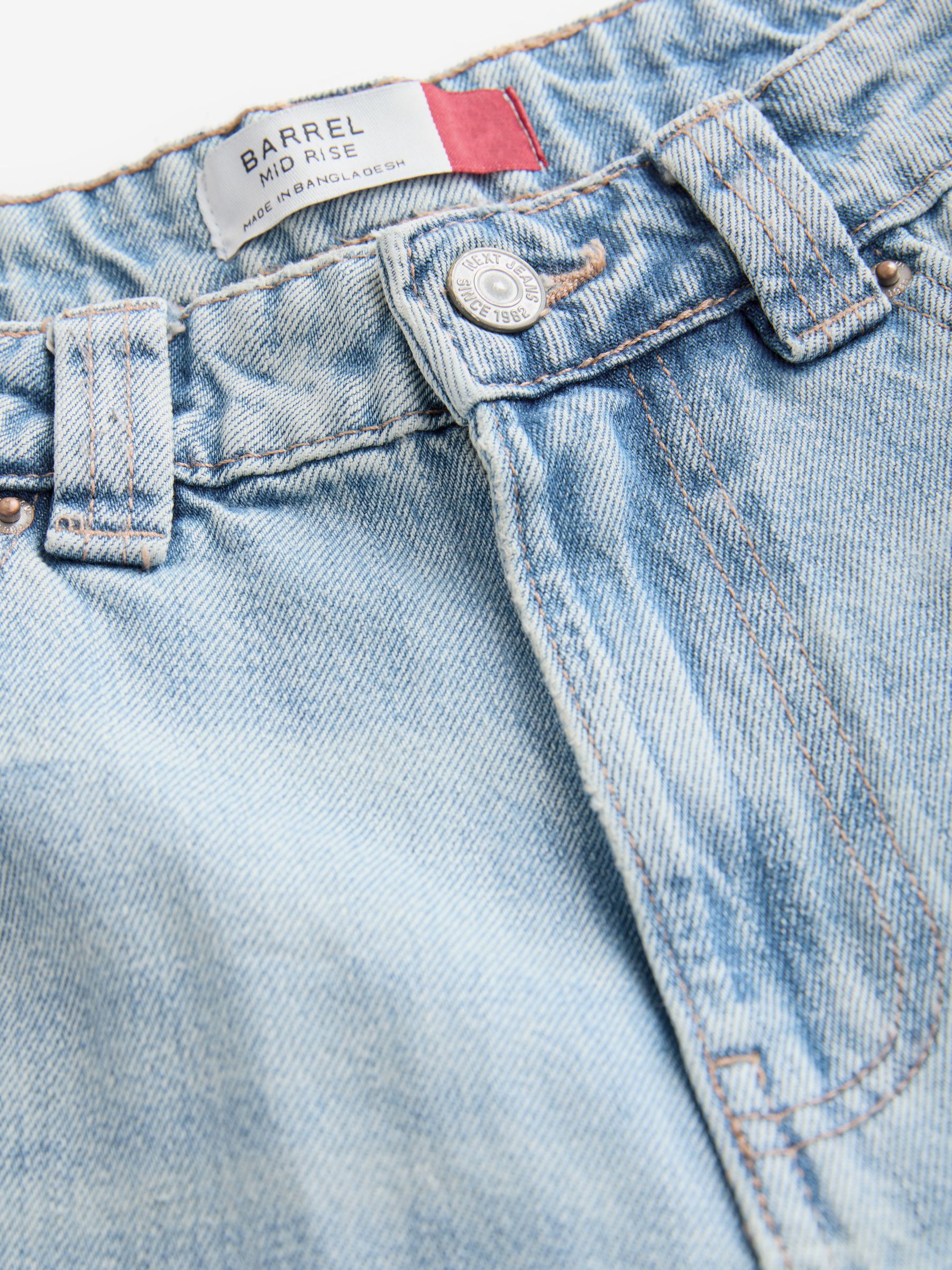 Gebleekte denim - Hourglass Barrel Jeans met pijltjes op de knieën 100% Katoen