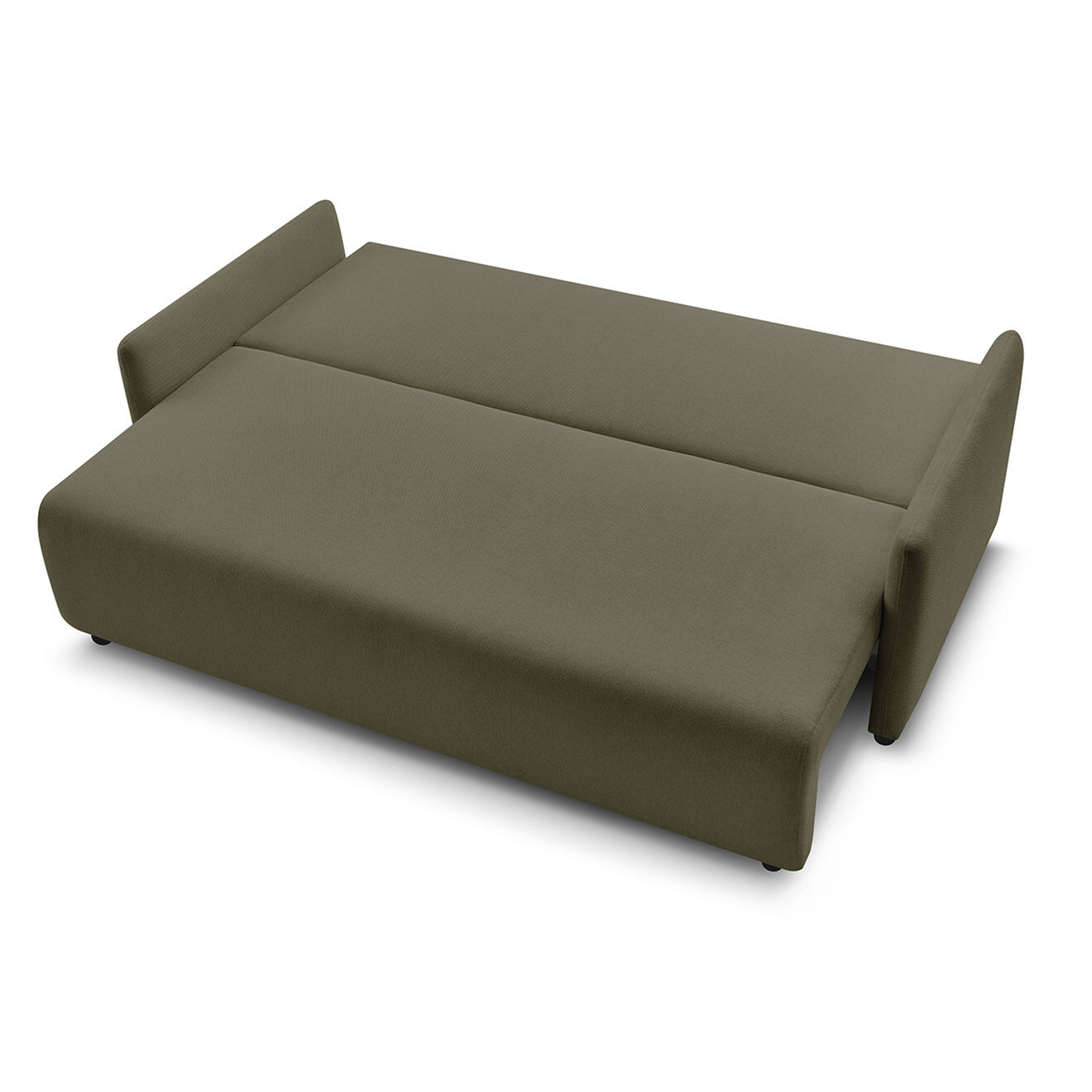 Bobochic Canapé droit convertible coffre marcel tissu lisse vert - 211x100x86 cm