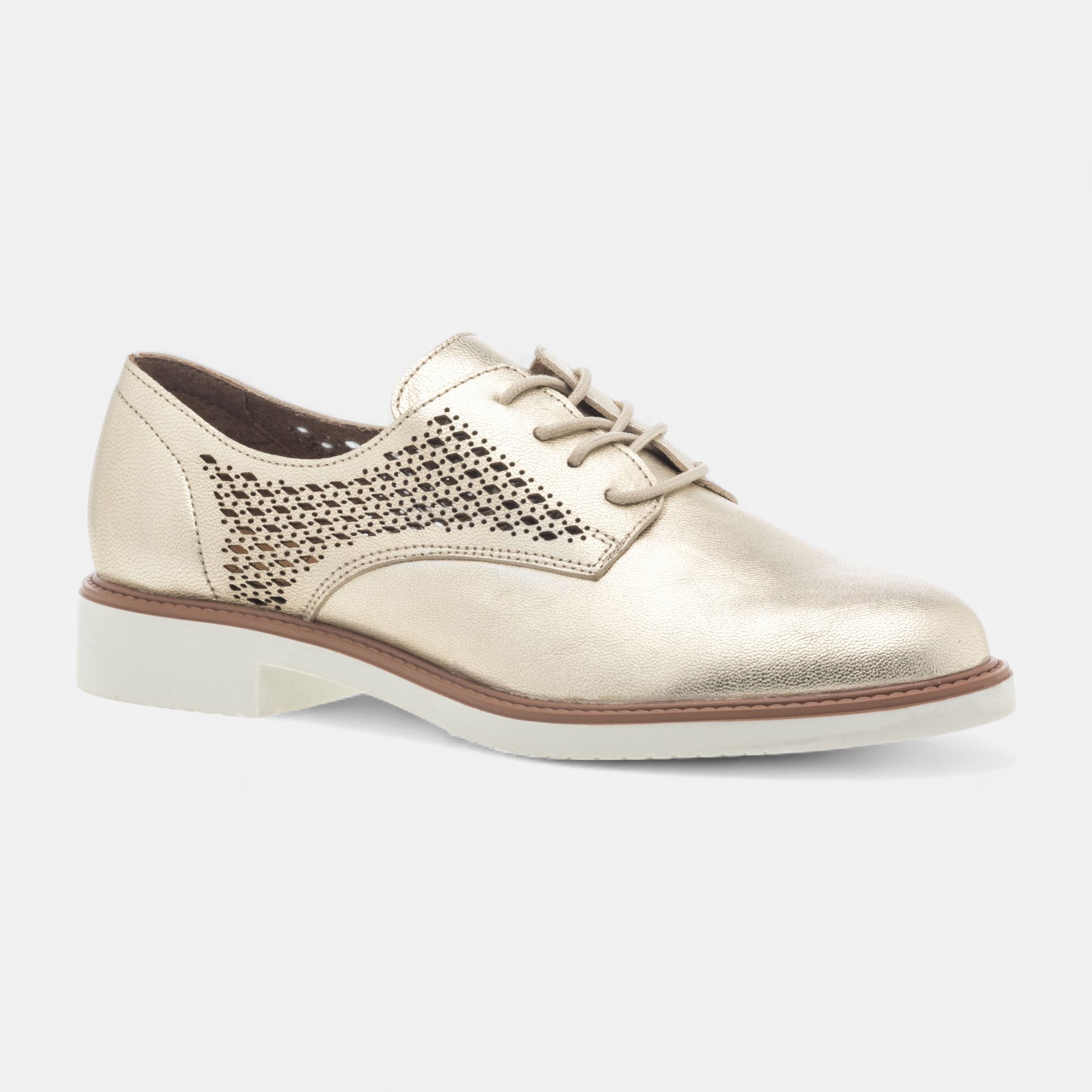 Derbies Femme en cuir or
