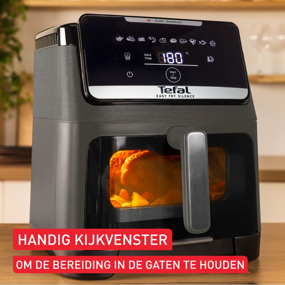 Easy Fry Silence EY846H Stille air fryer met kijkvenster - 10 programma's - 7 L