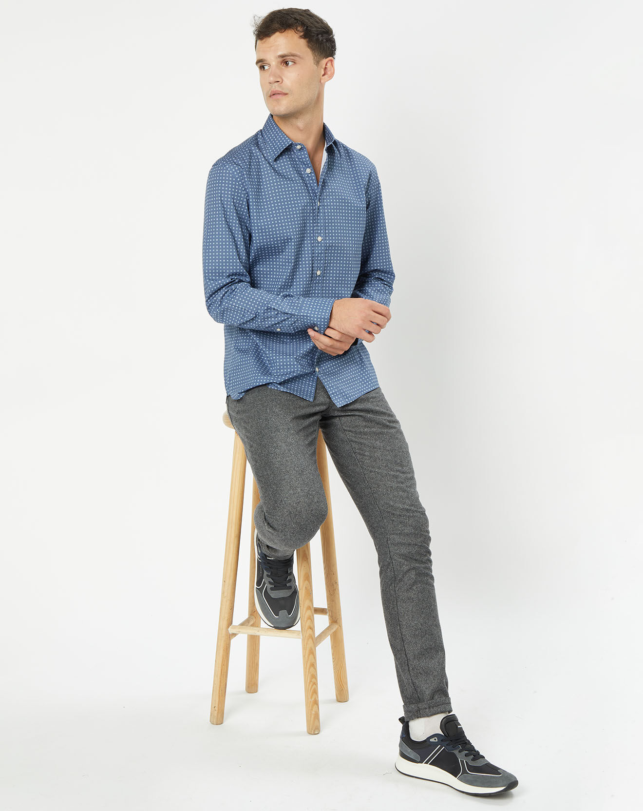 Hackett London Chemise Slim Fit imprimée foulard bleu foncé